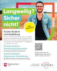 Flyer Duale Studiengänge Verwaltungsinformatik/Allgemeine Verwaltung